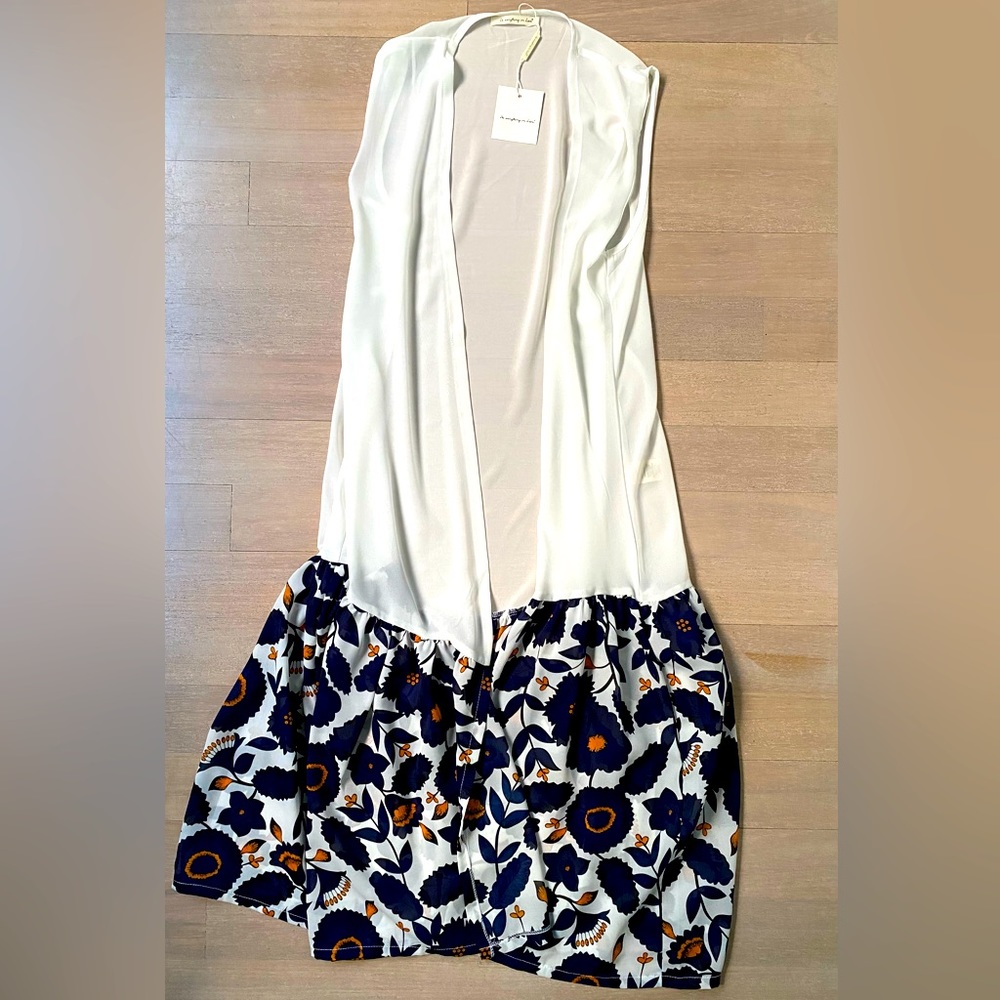 NWT LONG Silky Vest Cover Up